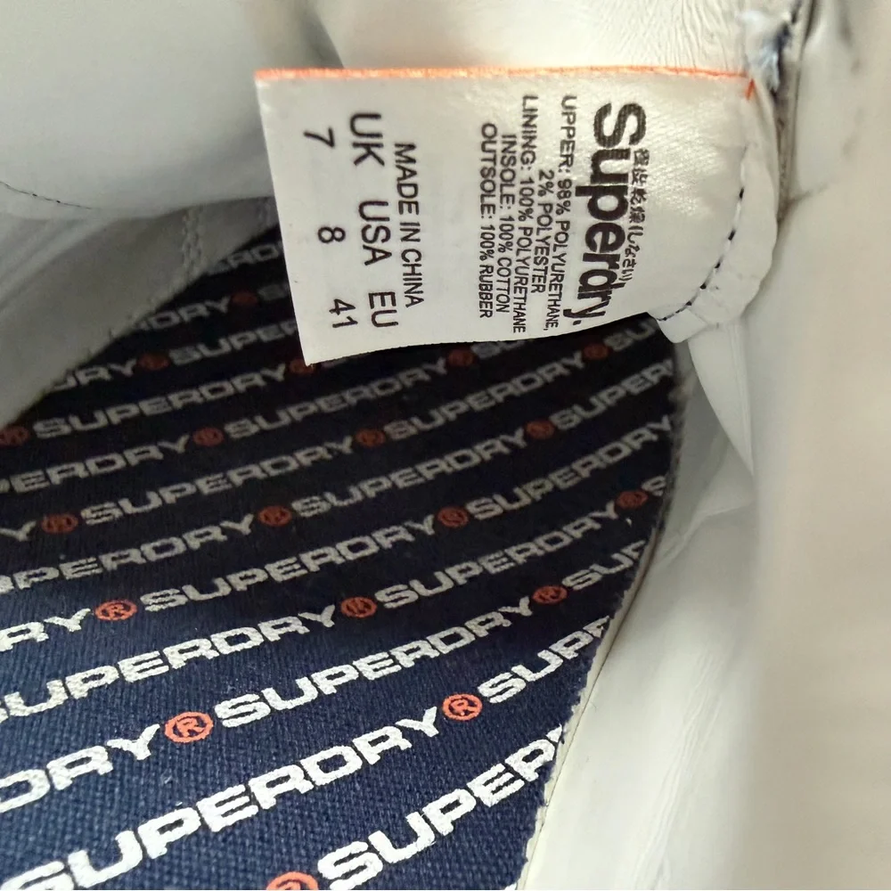 Superdry Vintage Court Trainers in White and‎ Navy